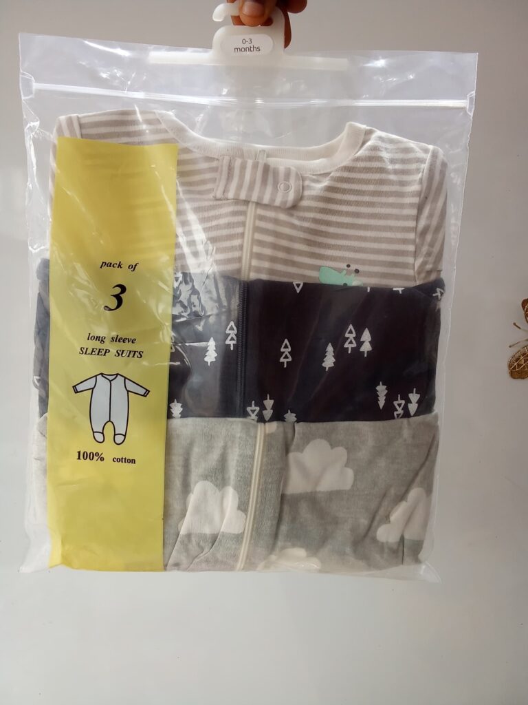 Pack of 3 Sleepsuits 0-3Months
