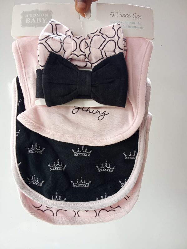 Hudson Baby 5 piece Headband & Bib Set