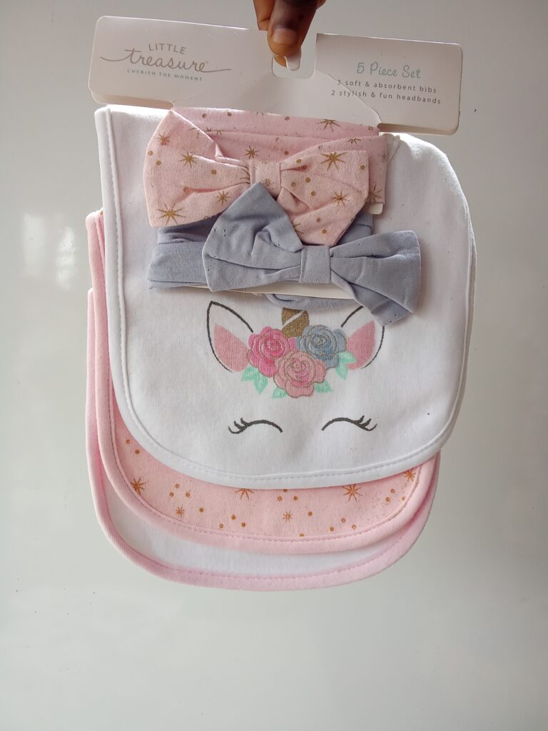 Little Treasure 5 piece Headband & Bib Set