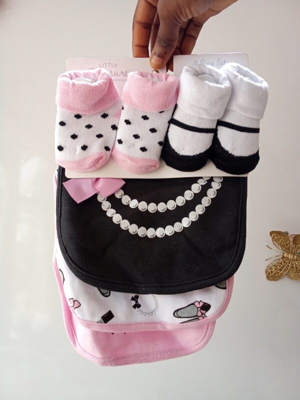 Little Treasure 5 piece Bib & Socks set