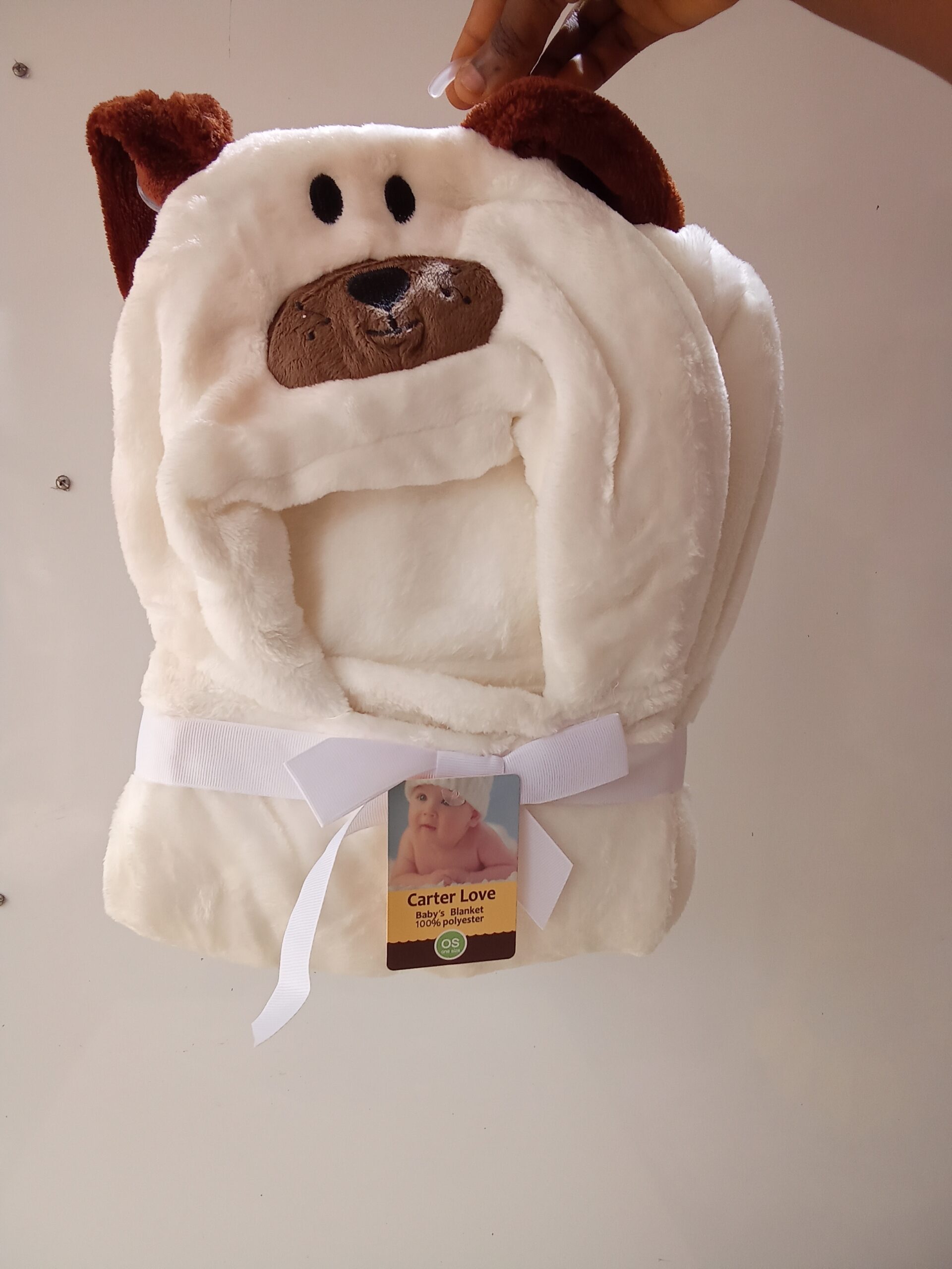 Carter's Love Hooded Baby Blanket White