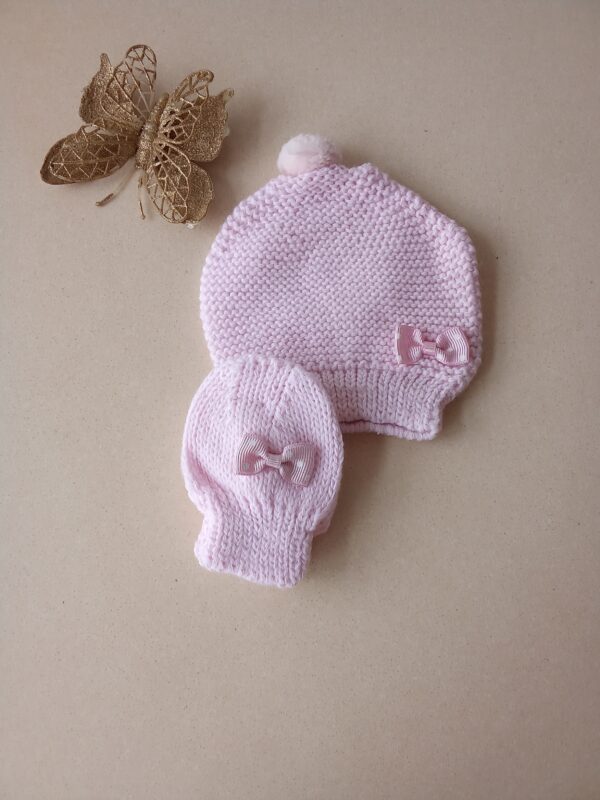 Knitted cap & Mittens Set