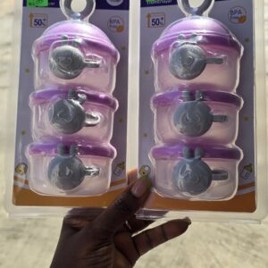 Only Baby three tier individual milk powder container dispenser in purple, BPA-free, 110ml per layer, pack of two